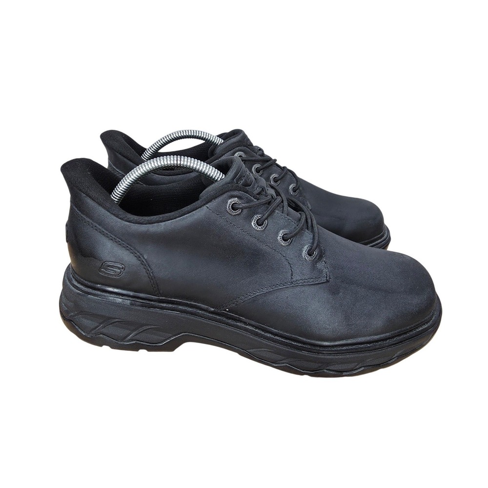 Skechers Hands Free Slip-Ins Sneakers Mens 9.5 Black Leather Comfortable Walking